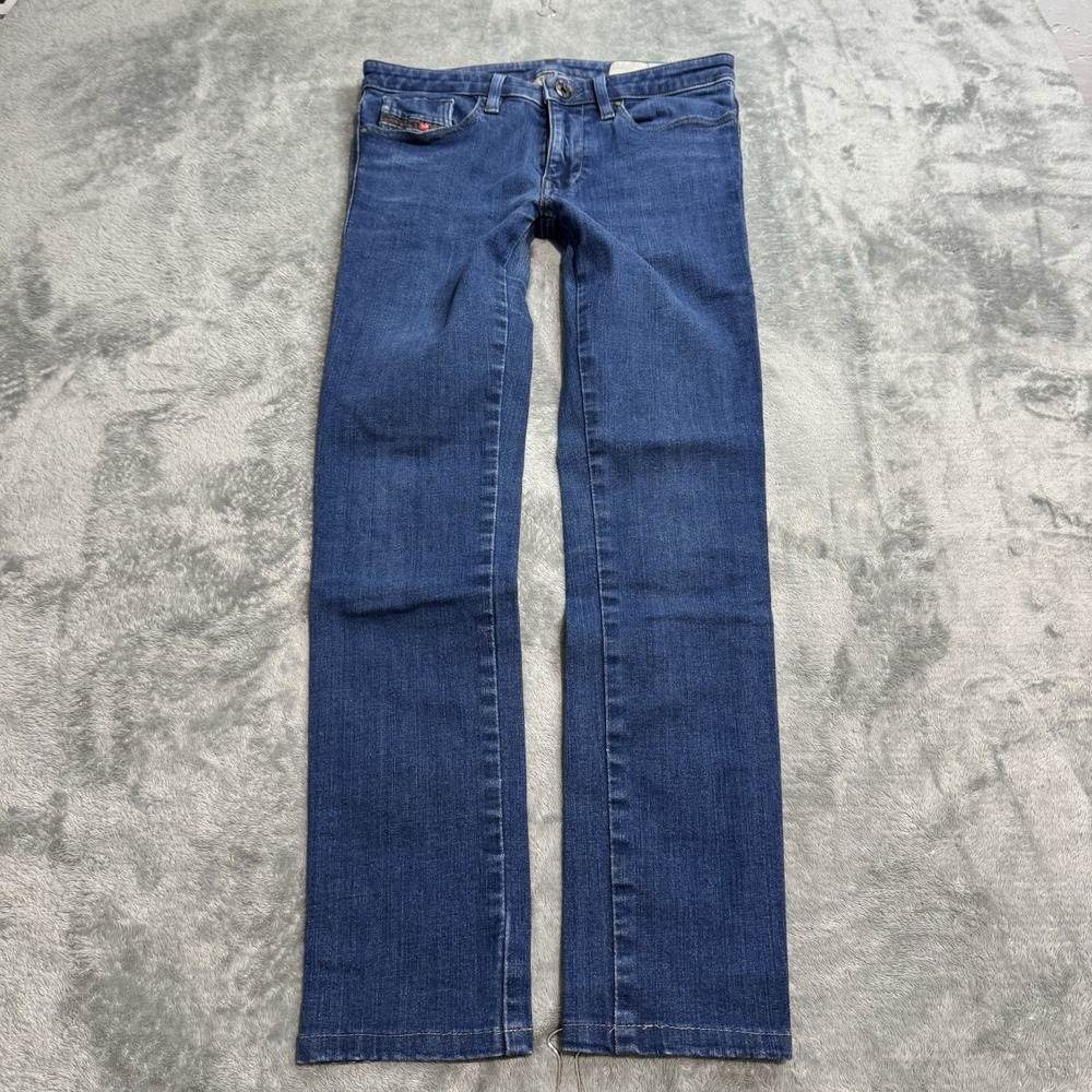 Diesel Skinzee Women's Jeans 27x32 (26x24.5) Blue Super Skinny Low Rise Grunge